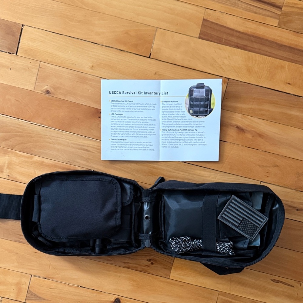 USCCA Tactical Black Survival Pouch with Patch